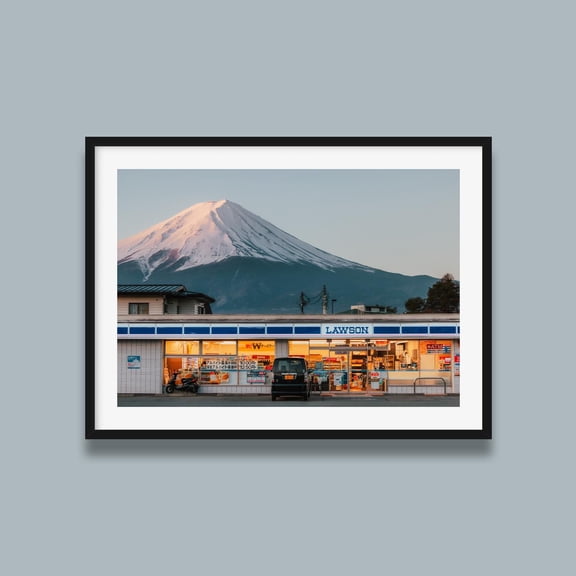Mt Fuji Lawson Sunrise Print, Japan Wall Art, Kawaguchiko Photography Poster, Mount Fuji Landscape, Poster Only