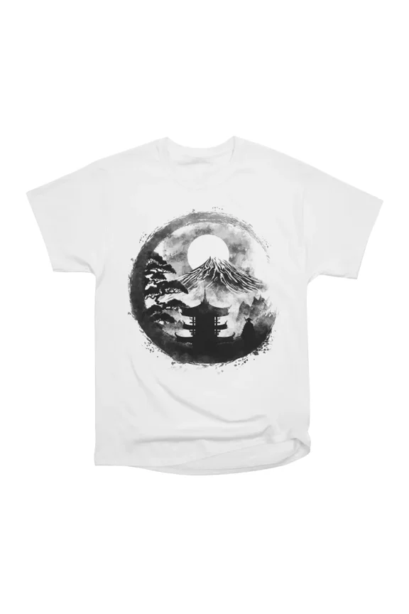 Mt Fuji and full moon T-Shirt Tee Gift For Him Merch For Her Apparel For Friend