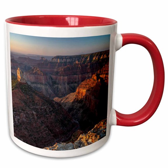 3drose, Mt Hayden from Imperial Point on North Rim, Grand Canyon Np, Az, Usa, 11oz Two-tone Red Mug