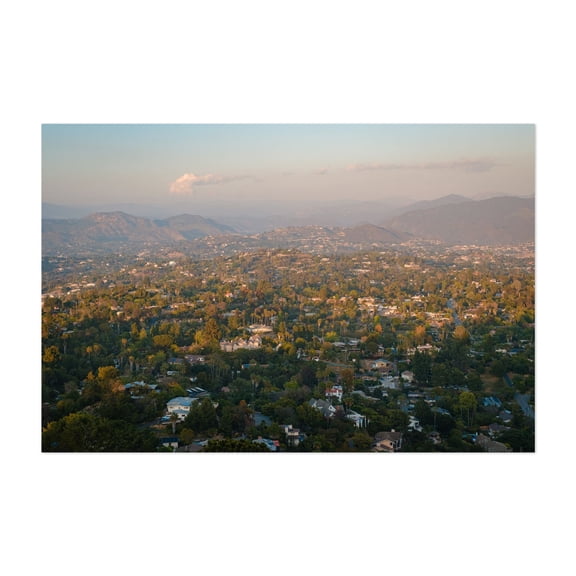 From Mt. Helix, La Mesa - La Mesa California Photography Landscape Scenic Cityscape Nature Mountain Rural Sunset Unframed Wall Art Print 32 x 48 inches
