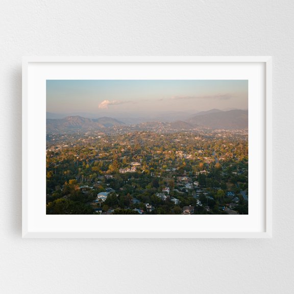 From Mt. Helix, La Mesa - La Mesa California Photography Landscape Scenic Cityscape Nature Mountain Rural Sunset White Framed Wall Art Print 5 x 7 inches