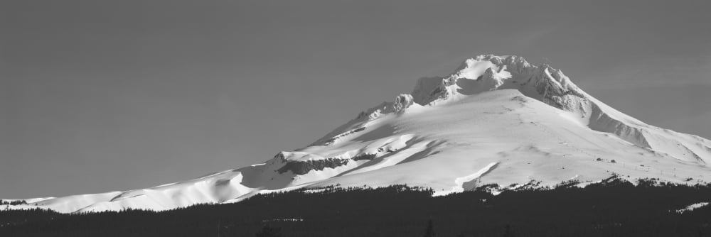 Mt Hood in winter Oregon USA Canvas Art - Panoramic Images (6 x 18)