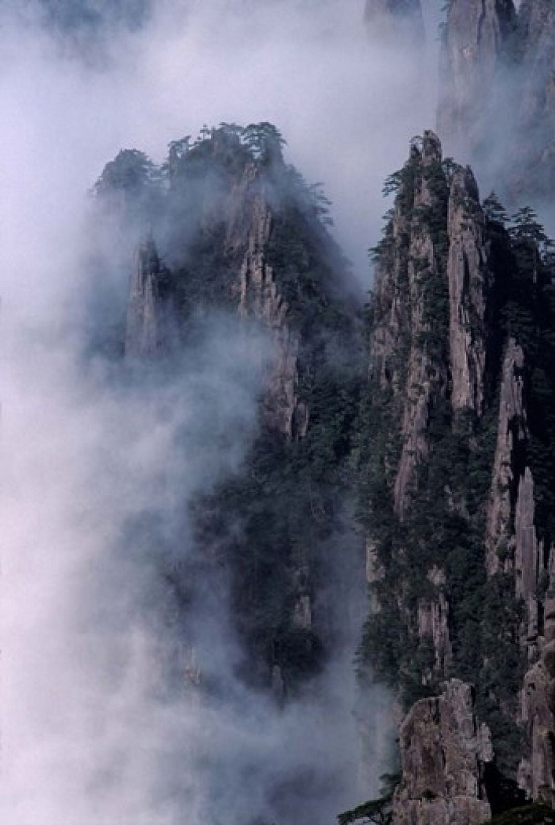 Mt Huangshan in Mist China Canvas Art - Keren Su DanitaDelimont (18 x 24)