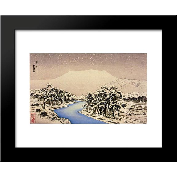 Mt. Ibuki in Snow 20x24 Framed Art Print by Goyo Hashiguchi