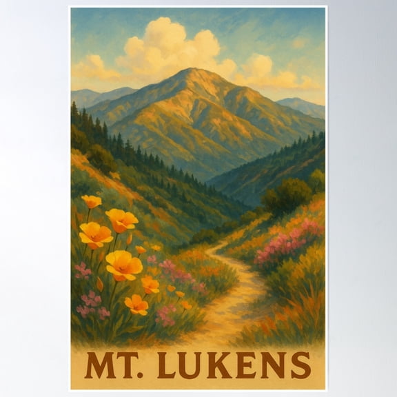 Mt. Lukens Spring Trail – Wildflower Path In Bloom Poster Wall Art, Modern Wall Decor, 12x18 UNFRAMED