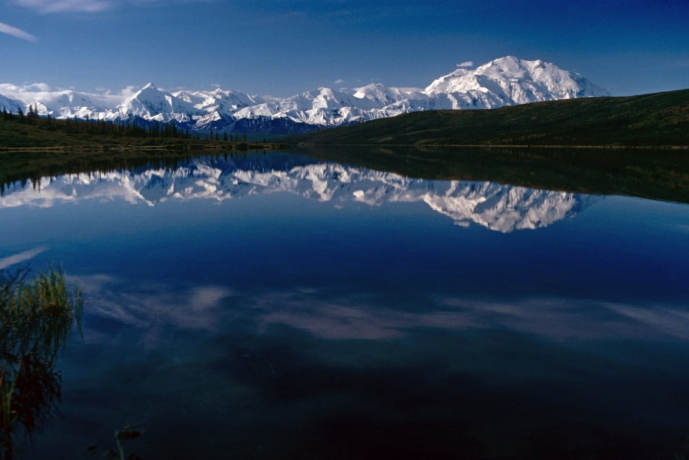 Mt Mckinley Reflected In Wonder Lk Denali Np Ak Canvas Art - Jeff Schultz Design Pics (17 x 11)