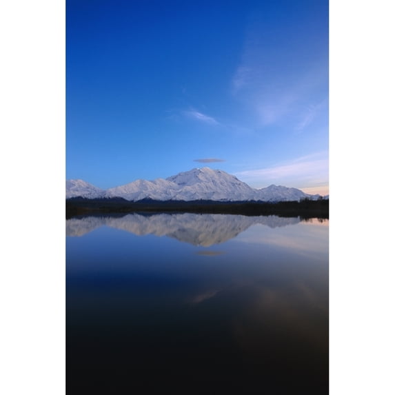 Mt Mckinley Reflecting In Pond Denali Np Ak In Summer by Tom Soucek / Design Pics (24 x 38)