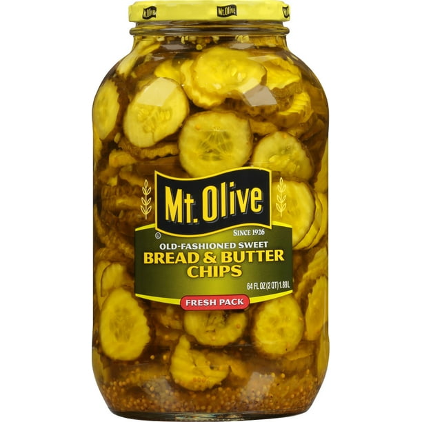 Mt. Olive Bread & Butter Chips Old Fashioned Sweet Fresh Pack Pickles