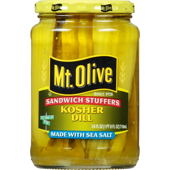 Mt. Olive Sandwich Stuffers Kosher Dill Pickles with Sea Salt - 24 fl oz jar