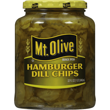 Mt. Olive Hamburger Dill Pickle Chips, 32 fl oz Jar