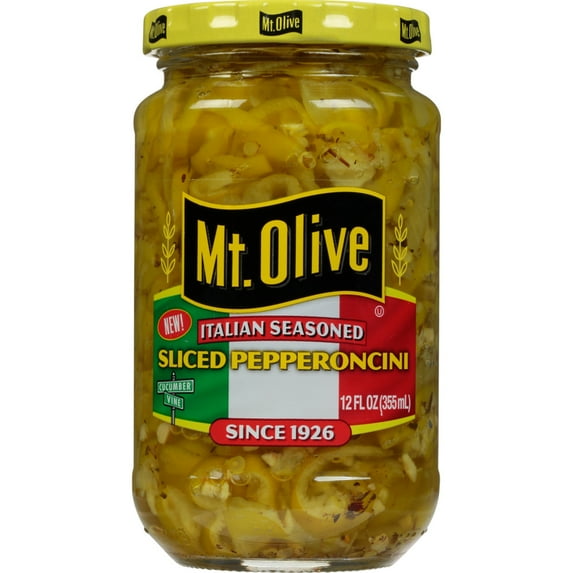 Mt. Olive Italian Seasoned Sliced Pepperoncini, 12 fl oz jar