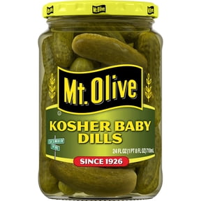 Mt. Olive Kosher Baby Dill Pickles, 24 fl oz Jar
