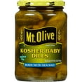 thumbnail image 1 of Mt. Olive Kosher Baby Dill Pickles with Sea Salt, 24 fl oz Jar, 1 of 5