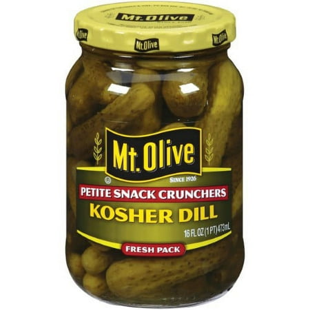 Mt. Olive Kosher Dill Petite Snack Crunchers 16 fl. oz. Jar (Pack of 2)