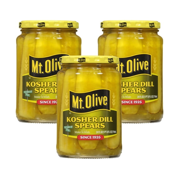 Mt. Olive Kosher Dill Pickle Spears, 24 fl oz Jar (Pack of 3)