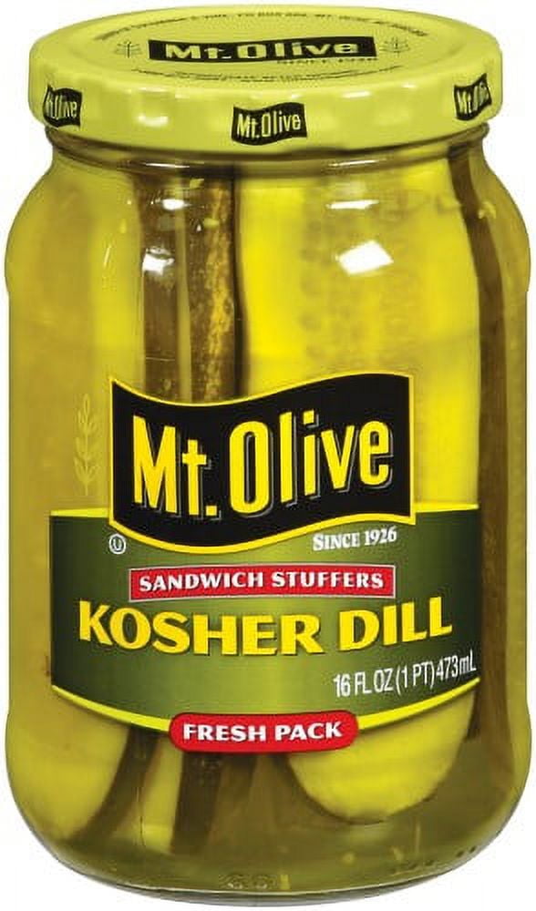 Mt. Olive Kosher Dills Sandwich Stuffers Pickles 16 oz (Pack