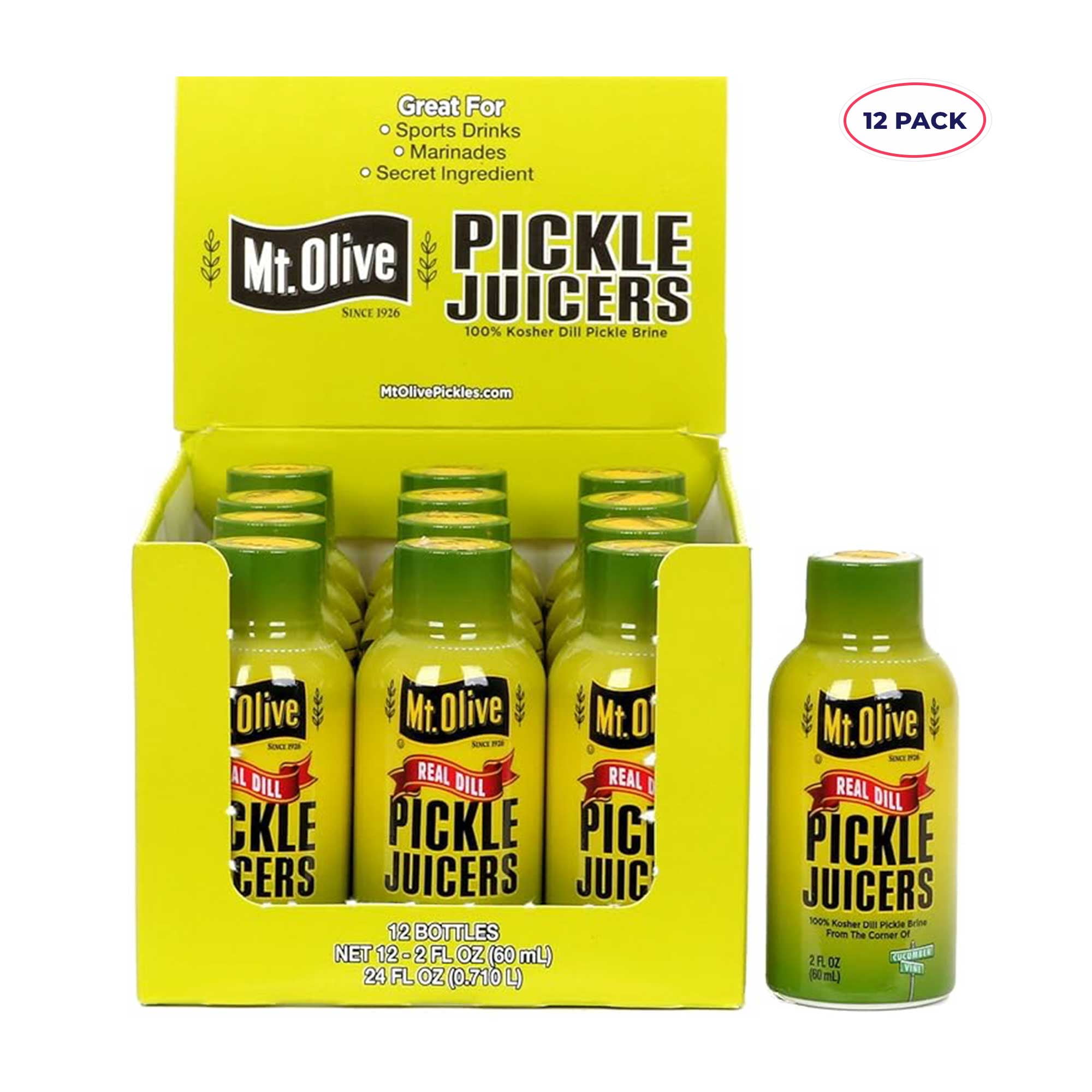 Mt. Olive Pickle Juice 100 Kosher Dill Pickle Brine 12 pk 2 fl oz