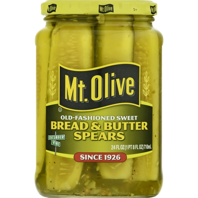 Mt. Olive Pickle Spears, Bread & Butter, 24 Fl Oz