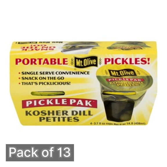 Mt. Olive Portable Kosher Dill Petites Pickle Pak 14.8 fl oz (Pack of 13)