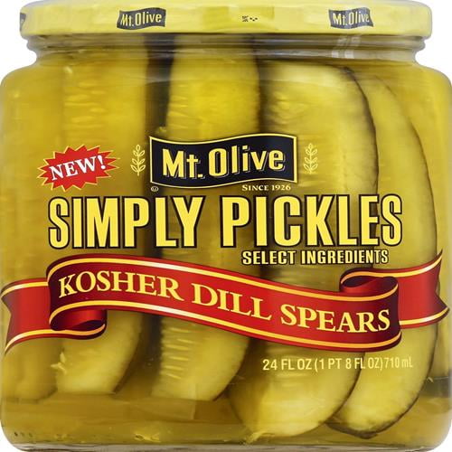Mt Olive Simply Pickles Regular Dill Pickle Spears Kosher 24 Oz - 0009300006811 - Pack of 2