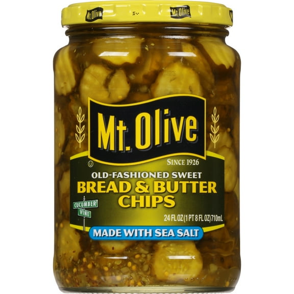 Mt. Olive Bread & Butter Chips Old-Fashioned Sweet Pickles - 24 fl oz jar
