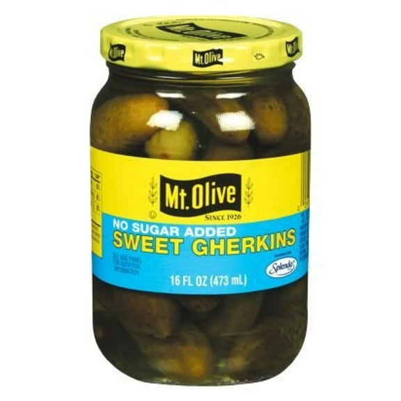 Mt. Olive Sweet Gherkins No Sugar Added Pickles (Pack of 12)