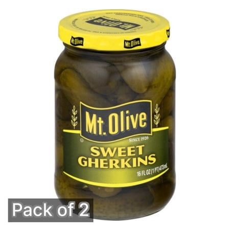 Mt. Olive Sweet Gerkins Pickles 16 fl oz (Pack of 2)