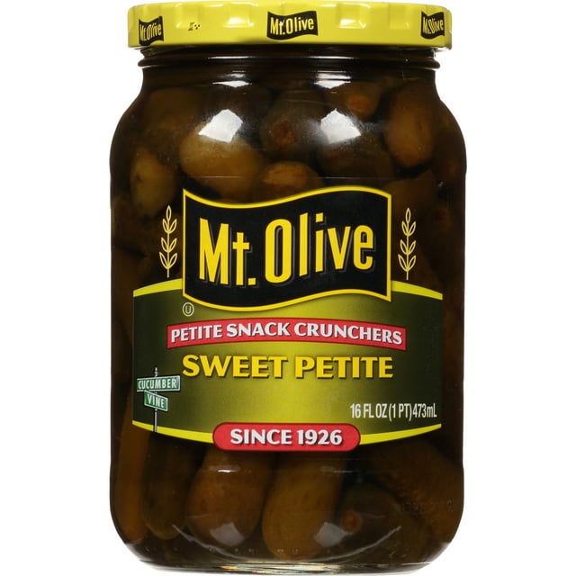 Mt. Olive Sweet Petite Snack Cruncher Pickles, 16 fl oz Jar
