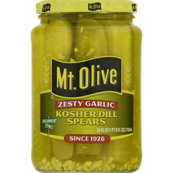 Mt. Olive Zesty Garlic Kosher Dill Spears Pickles - 24 fl oz jar