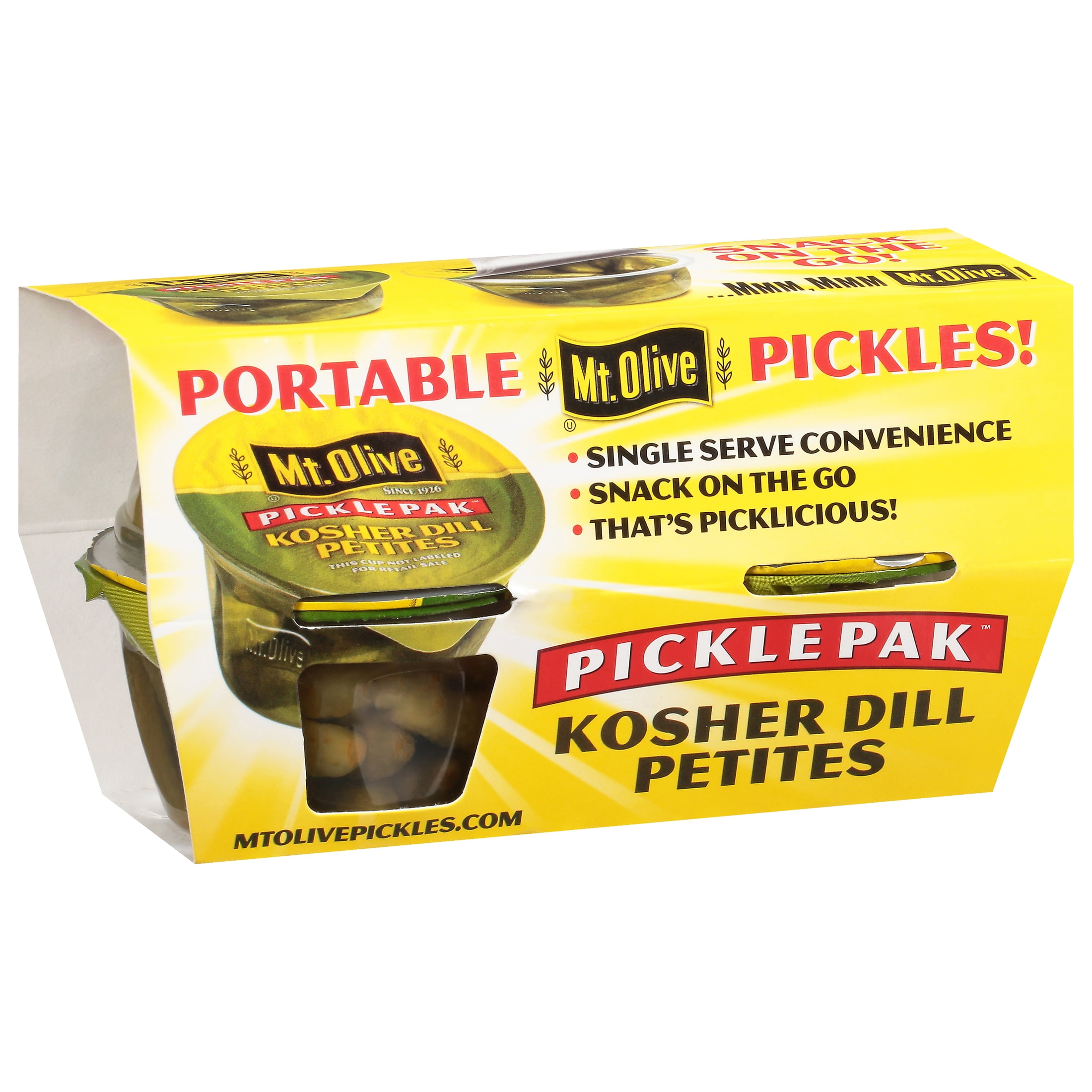 (6 pack) Mt. Olive picklePak Kosher Dill Petite Pickles, 4 pk of 3.7 fl