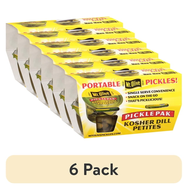 (6 pack) Mt. Olive picklePak Kosher Dill Petite Pickles, 4 pk of 3.7 fl