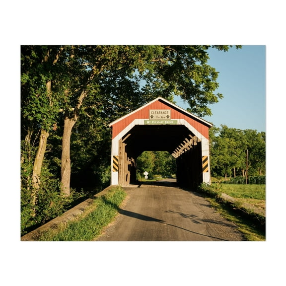 Mt. Pleasant Covered Bridge 01 - Blain Pennsylvania Photography Bridge Rural Scenic Farmhouse Architecture Vintage Nature Unframed Wall Art Print 6 x 8 inches