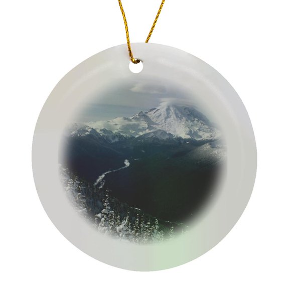 3drose, Mt Rainier, Crystal Mountain, Washington, Usa - Us48 Jme0557 - John and Lisa Merrill, Circle Porcelain Ornament