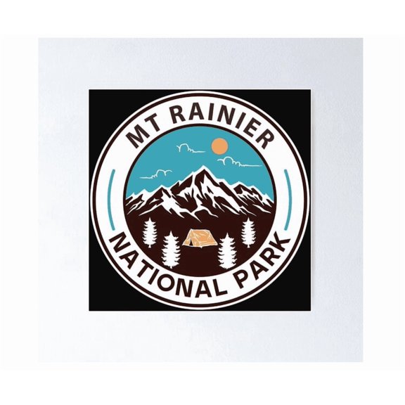 Mt Rainier National Park Poster Home Decor Office Wall Art