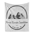 thumbnail image 1 of Mt Rainier Soft Flannel Fleece Blanket, Adventure Logo Look Design Mount Rainier Expedition Cascade Range, Cozy Plush for Indoor and Outdoor Use, 50" x 60", Pale Grey Charcoal Grey, by Ambesonne, 1 of 5