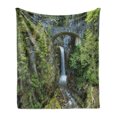 thumbnail image 1 of Mt Rainier Soft Flannel Fleece Throw Blanket, Scenery Photo Christine Falls in Mount Rainier National Park Washington, Cozy Plush for Indoor and Outdoor Use, 50" x 60", Multicolor, by Ambesonne, 1 of 5