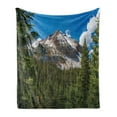thumbnail image 1 of Mt Rainier Soft Flannel Fleece Throw Blanket, Scenic Photo Picturesque Forest Trees Snowy Mountain and Open Sky, Cozy Plush for Indoor and Outdoor Use, 60" x 80", Multicolor, by Ambesonne, 1 of 5