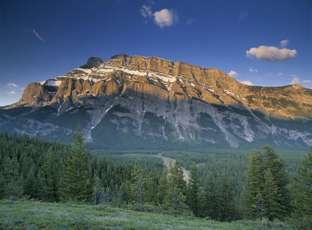 Mt Rundle And The Bow River From The Hoodoo Trail Overlook Banff National Park Alberta Canada Canvas Art - Darwin Wiggett Design Pics (16 x 12)