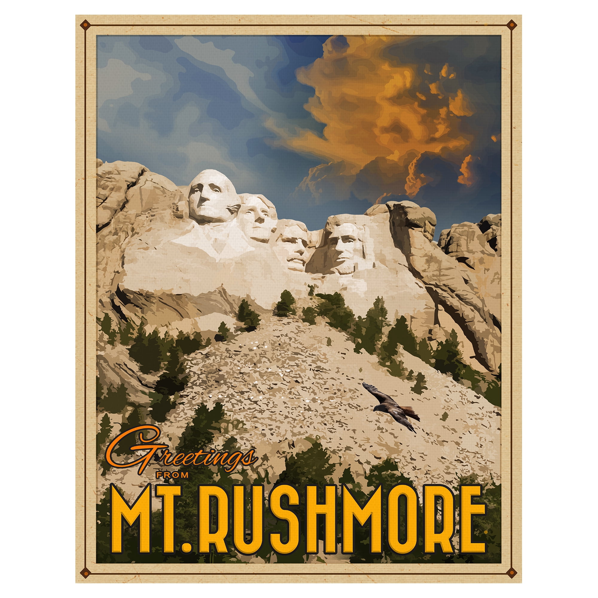 Mt. Rushmore by Old Red Truck Canvas Art