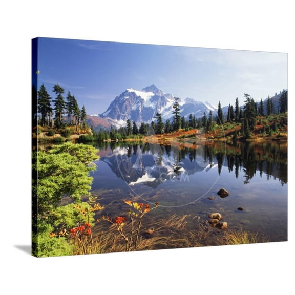 Mt Shuksan with Picture Lake, Mt Baker National Recreation Area, Washington, USA, Scenic Stretched Canvas Wall Art by Stuart Westmorland Sold by Art.Com
