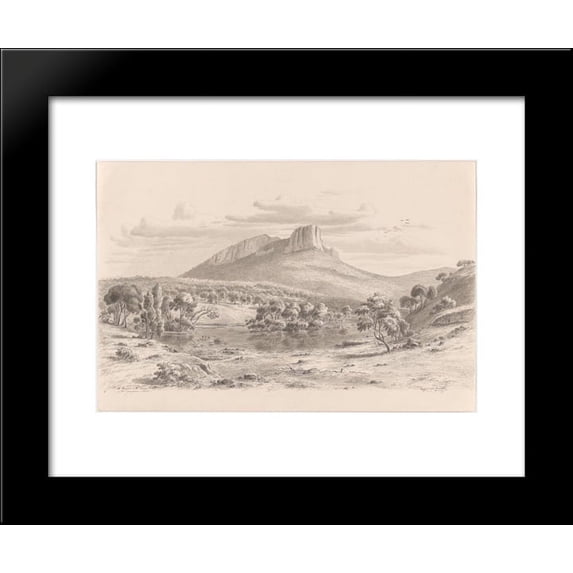 Mt. Sturgeon and the Wannon in the Grampians, Victoria 20x24 Framed Art Print by Eugene von Guerard
