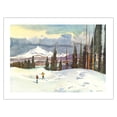 thumbnail image 1 of Mt. Thielsen Oregon - Snow Hunters - United Air Lines - Vintage Airline Travel Poster by Millard Sheets c.1958 - Bamboo Fine Art 290gsm Paper Print (Unframed) 18x24in, 1 of 4