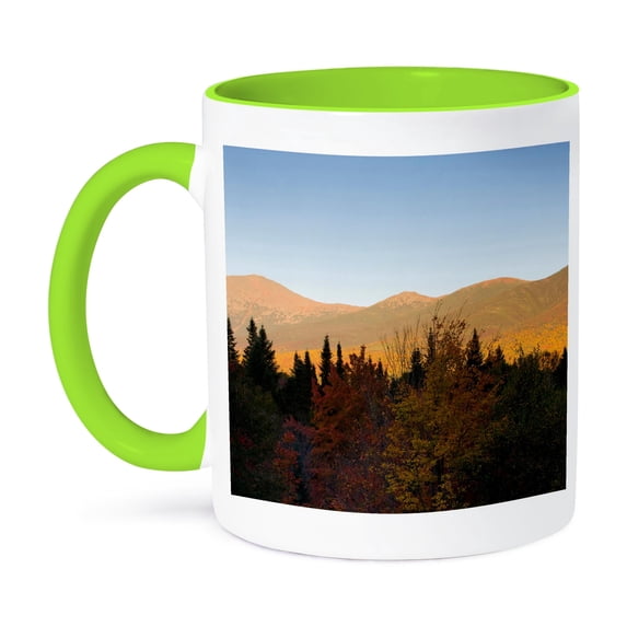 3dRose, Mt Washington, New Hampshire - US30 JMO1196 - Jerry and Marcy Monkman, 11oz Two-Tone Green Mug