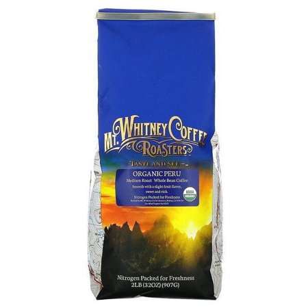 Mt. Whitney Coffee Roasters, Organic Peru, Whole Bean Coffee, Medium Roast, 32 oz