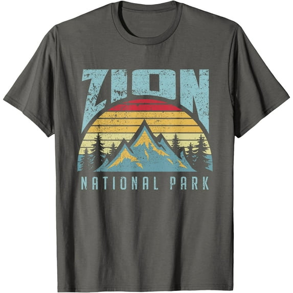 Mt Zion National Park Utah Retro Unisex T-Shirt for Men Women Kids Toddler,Charcoal Color,Size 4T