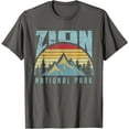 thumbnail image 1 of Mt Zion National Park Utah Retro Unisex T-Shirt for Men Women Kids Toddler,Charcoal Color,Size 4XL, 1 of 5