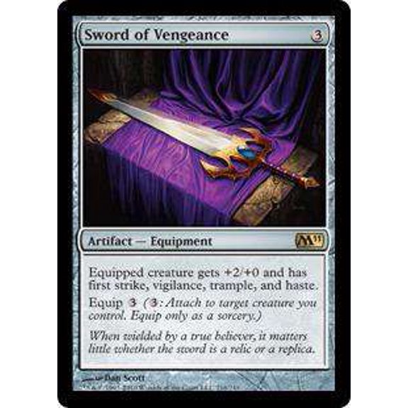 MtG 2011 Core Set Rare Sword of Vengeance #216