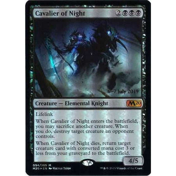 MtG 2020 Core Set Cavalier of Night (Prerelease Foil) #94