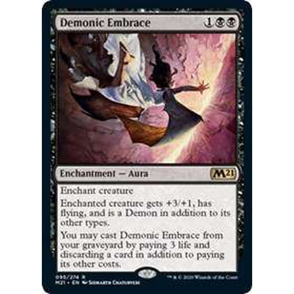 MtG 2021 Core Set Rare Demonic Embrace #95