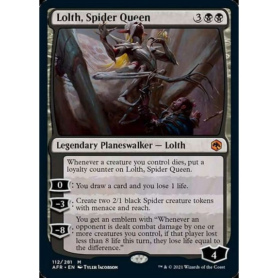 MtG Adventures in the Forgotten Realms Mythic Rare Lolth, Spider Queen #112